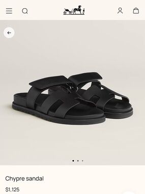 NWT Hermes - Chypre sandal, black leather, size 37 (US7)